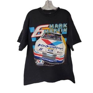 Vintage Nascar Mark Martin Valvoline‎ Ford Thunderbird Racing T-Shirt  XL